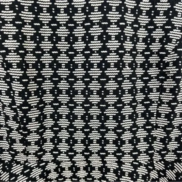 Anthropologie Maeve Jacquard Circle Skirt Black Cream Dress Size 4 - Picture 10 of 16